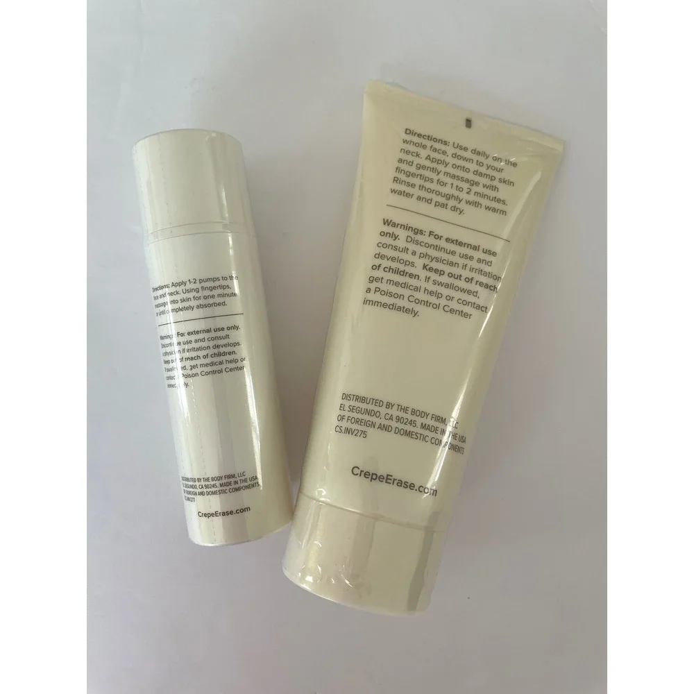 Body Firm Crepe Erase Facial Refining Exfoliant 6oz & Repair Treatment 1.7oz Set